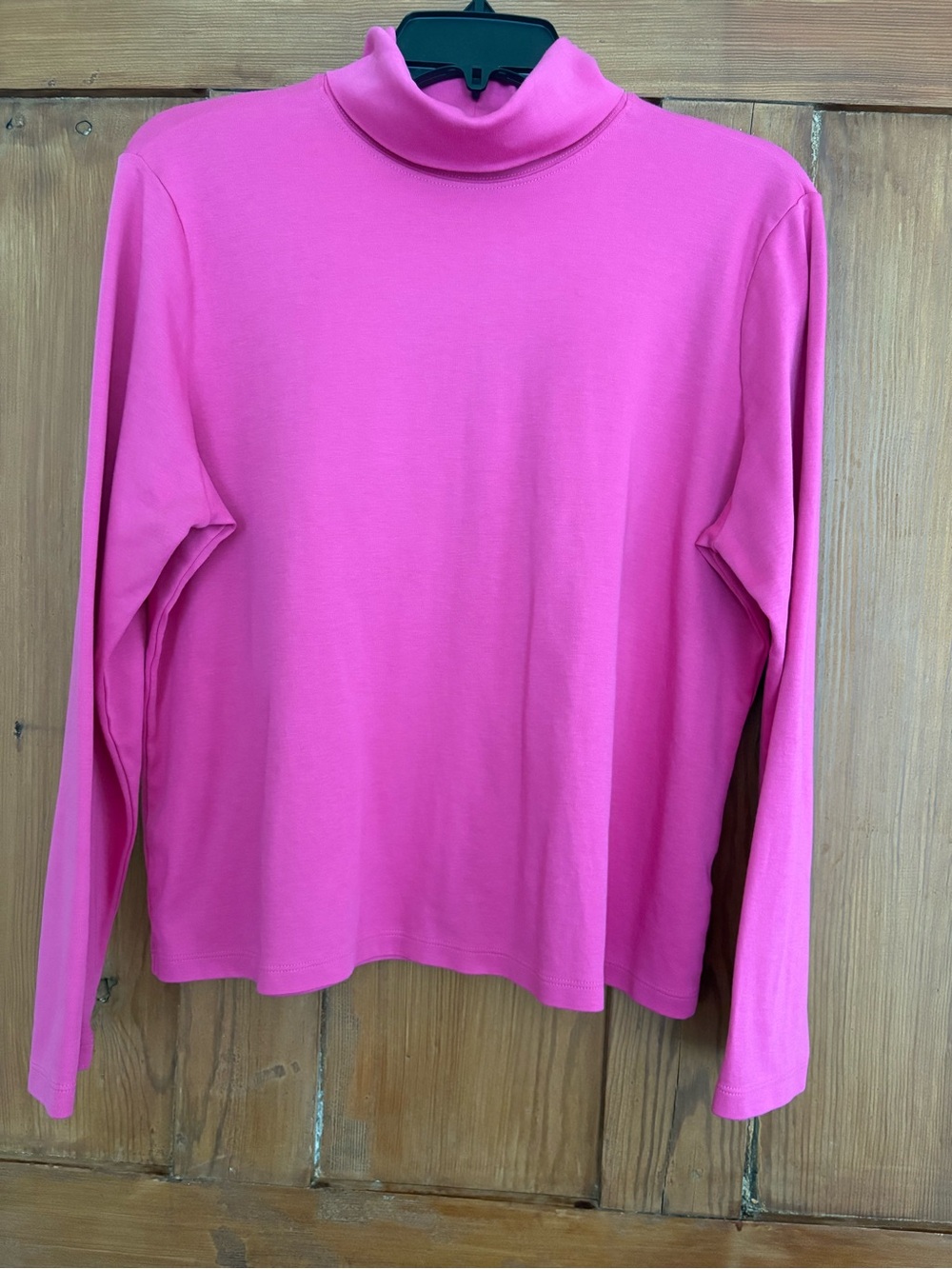 L.L. Bean Hot Pink Turtleneck Long Sleeve Tee Size XL Petite